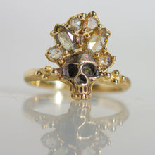 Load image into Gallery viewer, ROSE CUT SKULL RING

