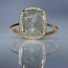 Load image into Gallery viewer, CUSHION CUT GREY DIAMOND ENGAGEMENT RING- SOLD
